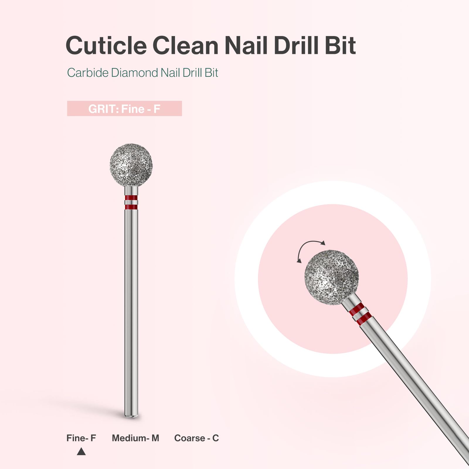 MelodySusie fine grit ball tip delivers gentle cuticle cleaning with minimal skin irritation.