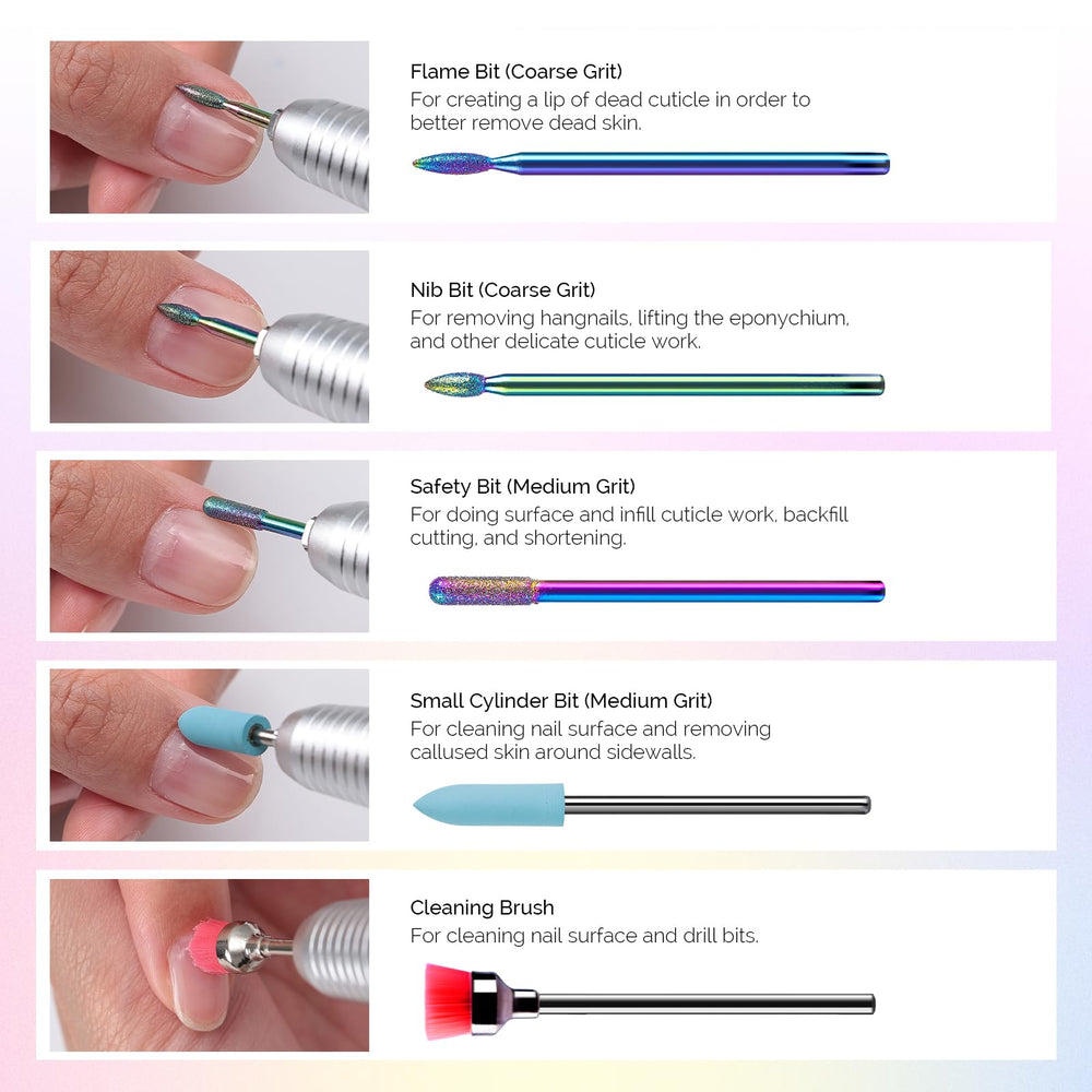 MelodySusie flame bit for precise shaping and efficient acrylic removal.