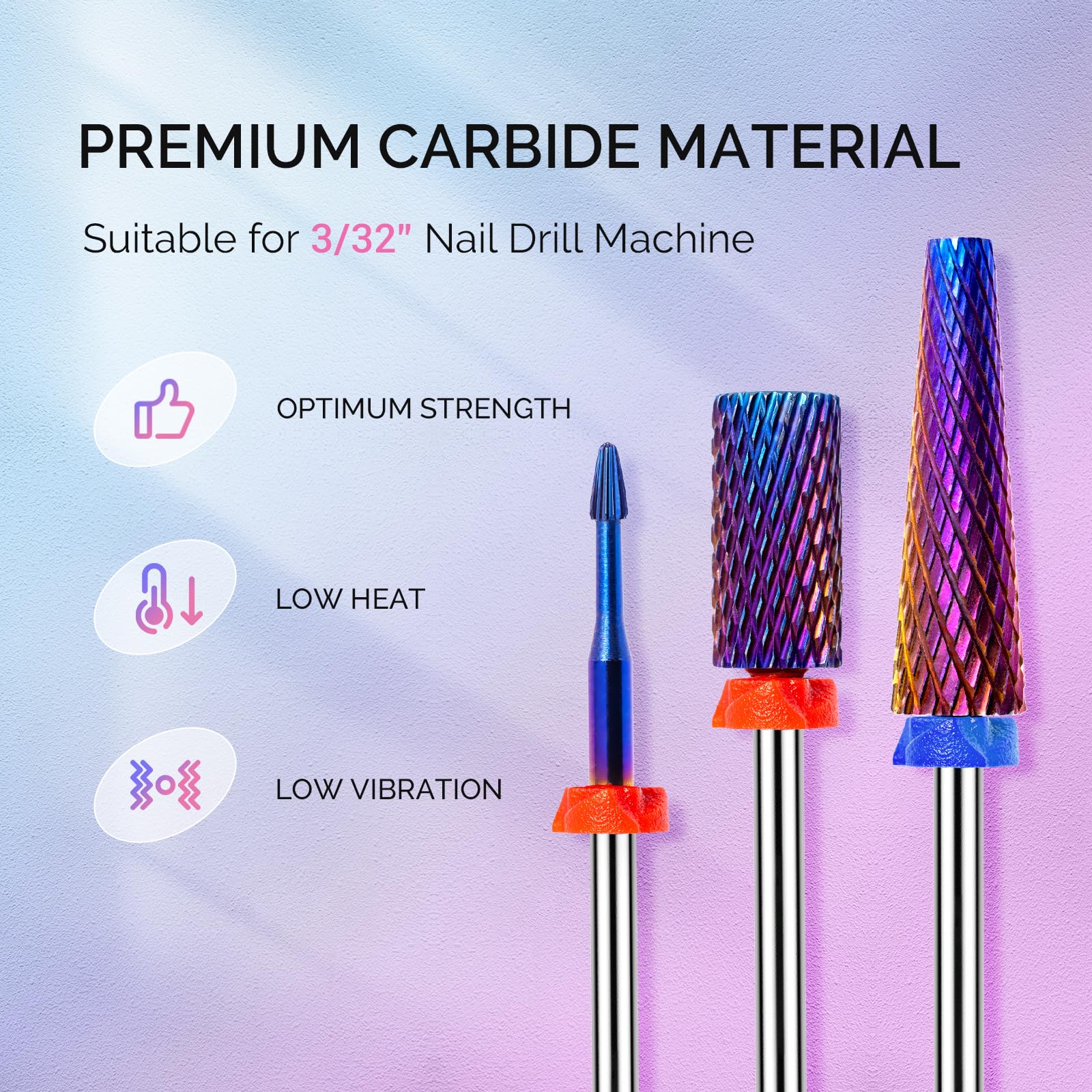 MelodySusie flat top barrel carbide bit protects cuticles while shaping nails.
