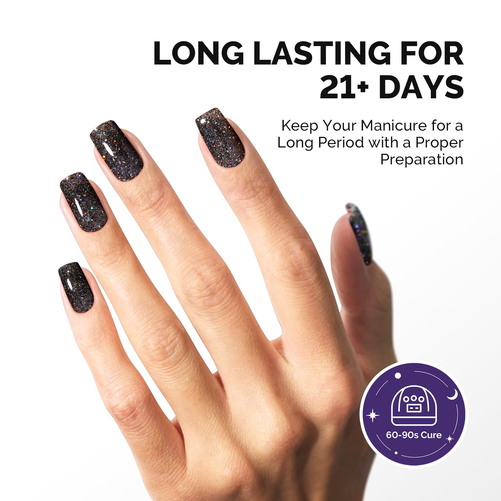 Durabilidad de más de 21 días con MelodySusie Galaliver en uñas.