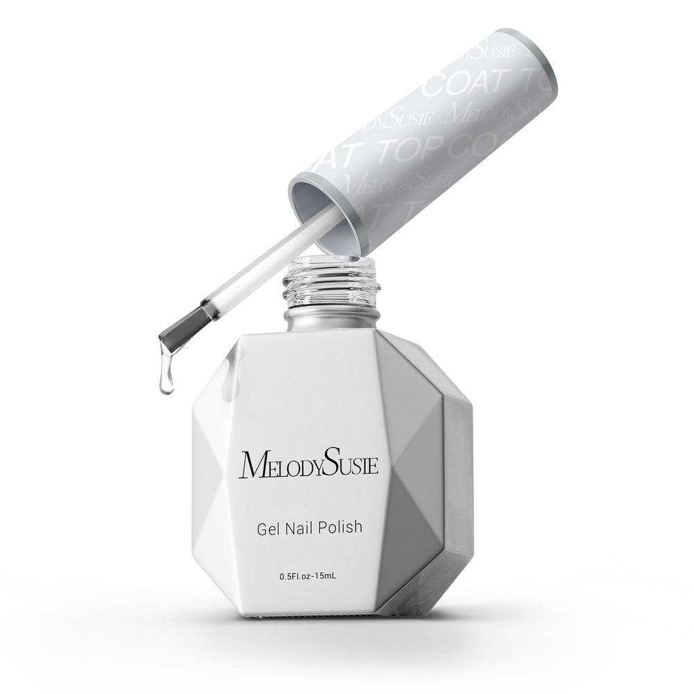 MelodySusie Gel Top Coat 15 ml con brillo alto para uñas duraderas sin capa pegajosa