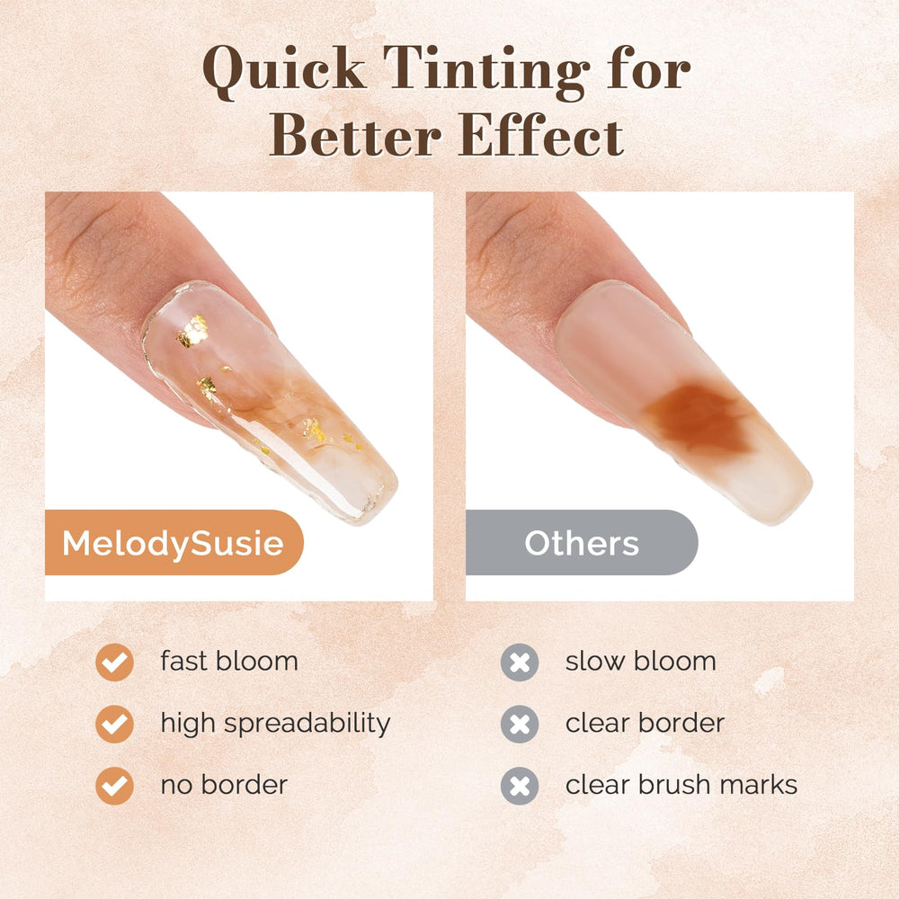 Gradient sheer texture achieved with MelodySusie blooming gel