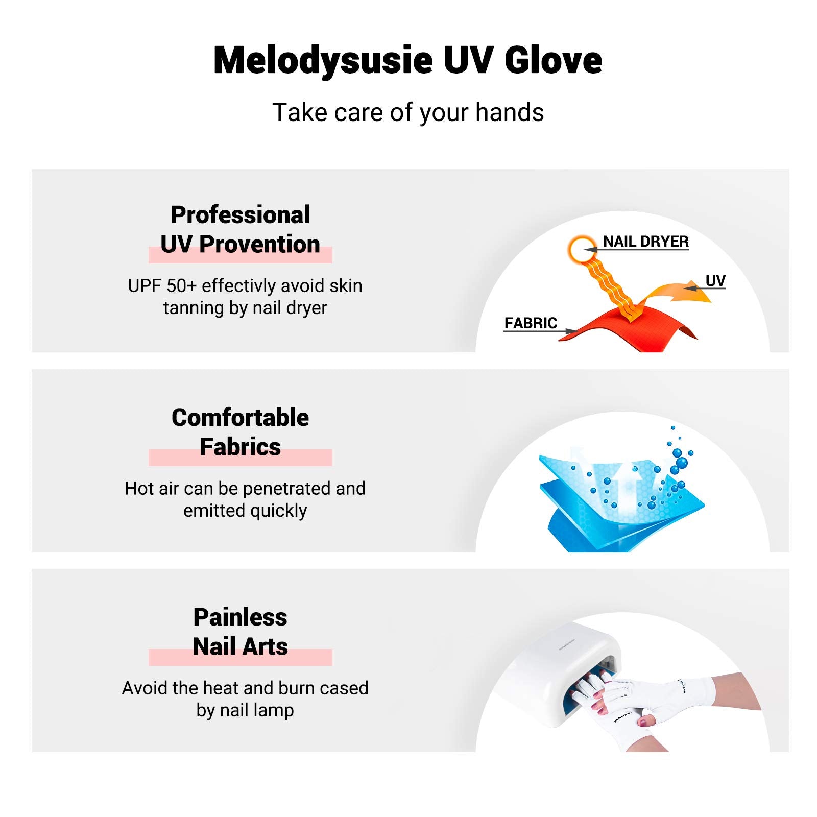 MelodySusie interlocking-seam gloves resist deformation for durability