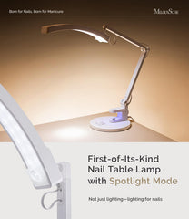 MelodySusie LED manicure lamp panel-angle shows flexible tilt for precise access