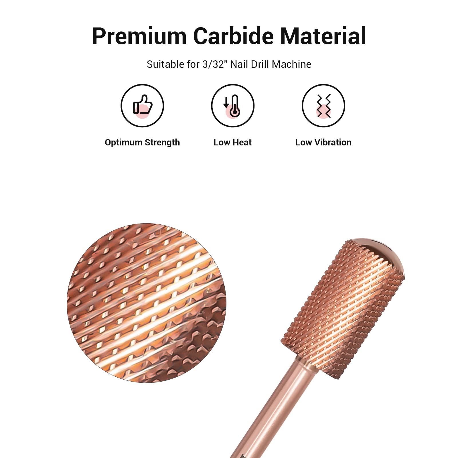 MelodySusie large barrel smooth top bit ideal for gentle cuticle contouring