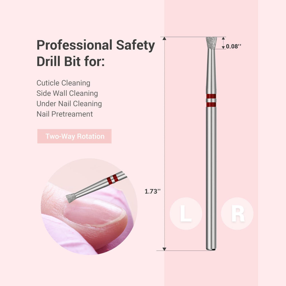 MelodySusie cuticle cleaner bit supports left and right handed use for flexible manicuring.