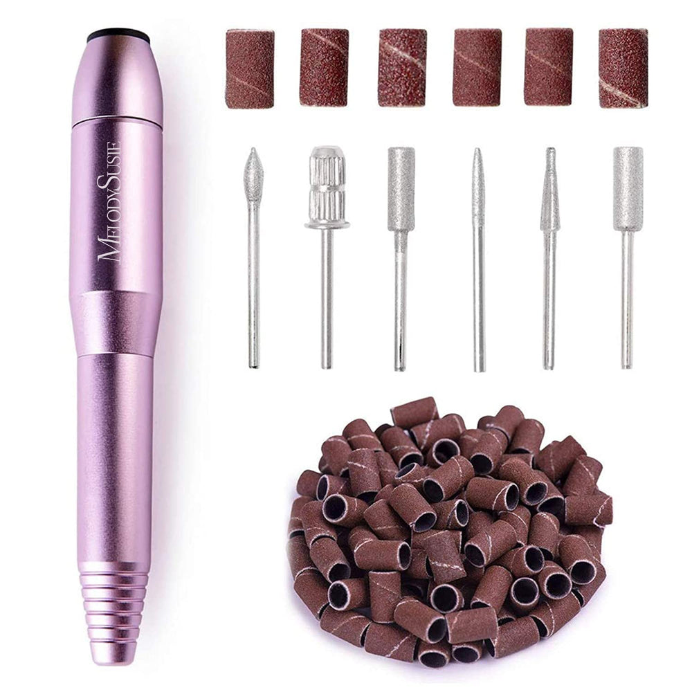 MelodySusie lima en forma de bolígrafo portátil para manicura precisa en casa.