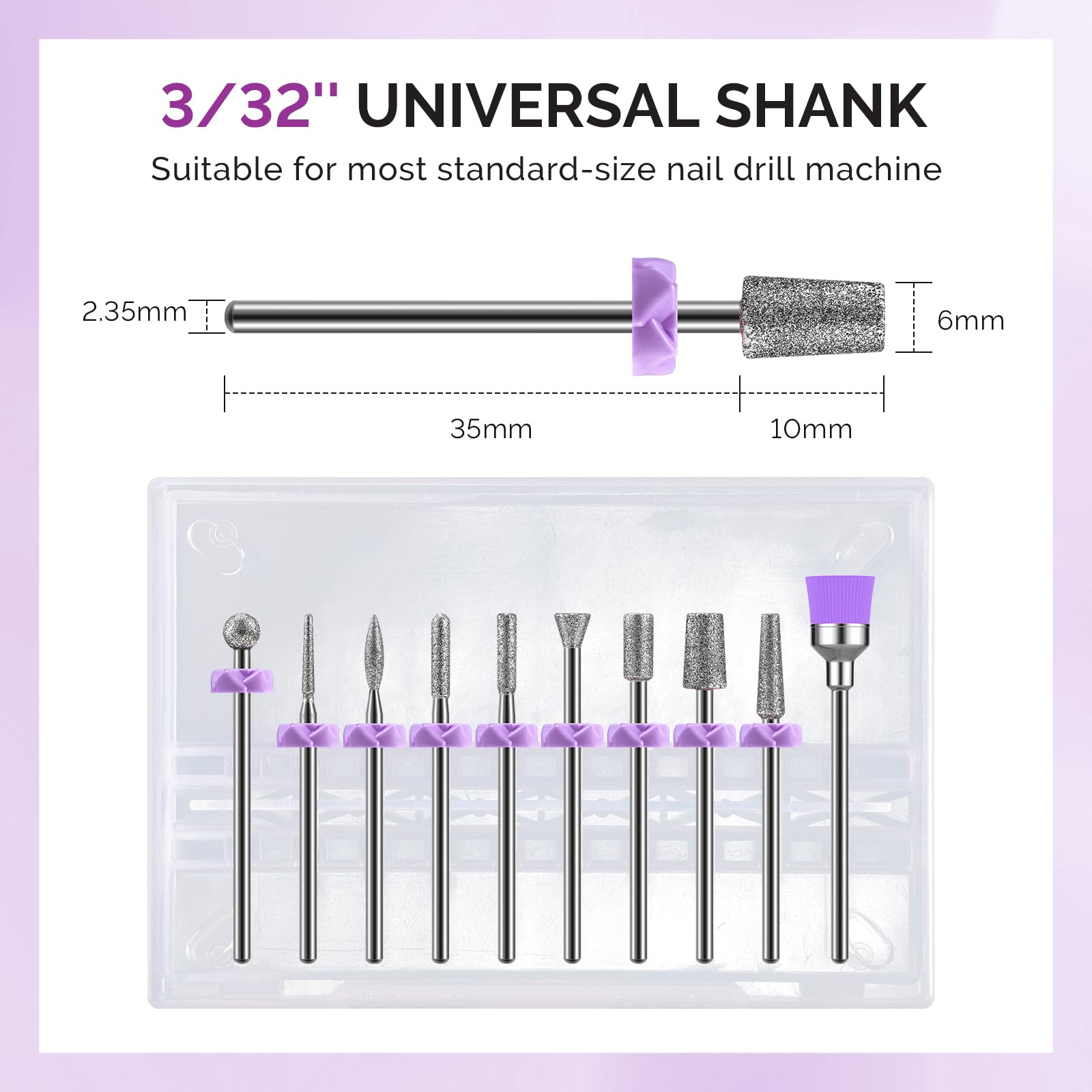 MelodySusie 6.65mm mandrel fits most electric nail drills.