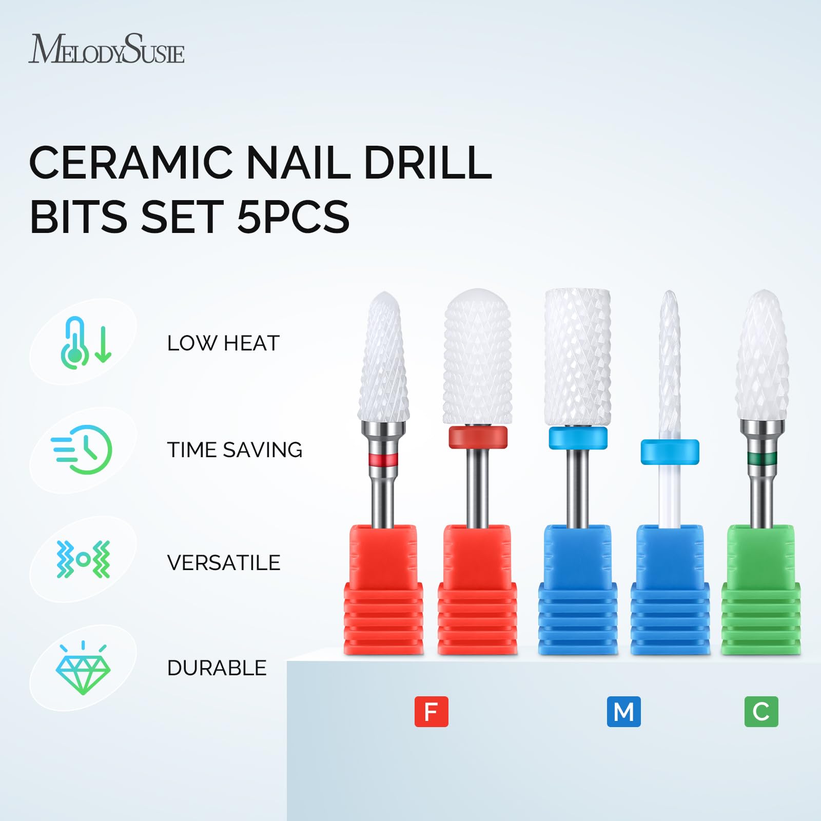 MelodySusie ceramic medium barrel bit for smoothing surfaces quickly.