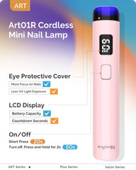 MelodySusie mini portable cordless nail lamp ideal for travel touch-ups.