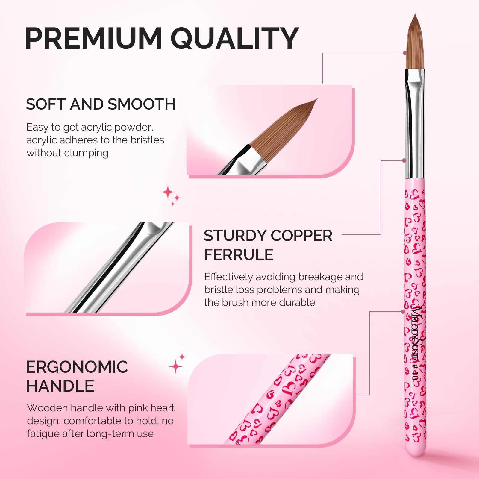 MelodySusie ergonomic nail art brush with anti-slip handle for comfort
