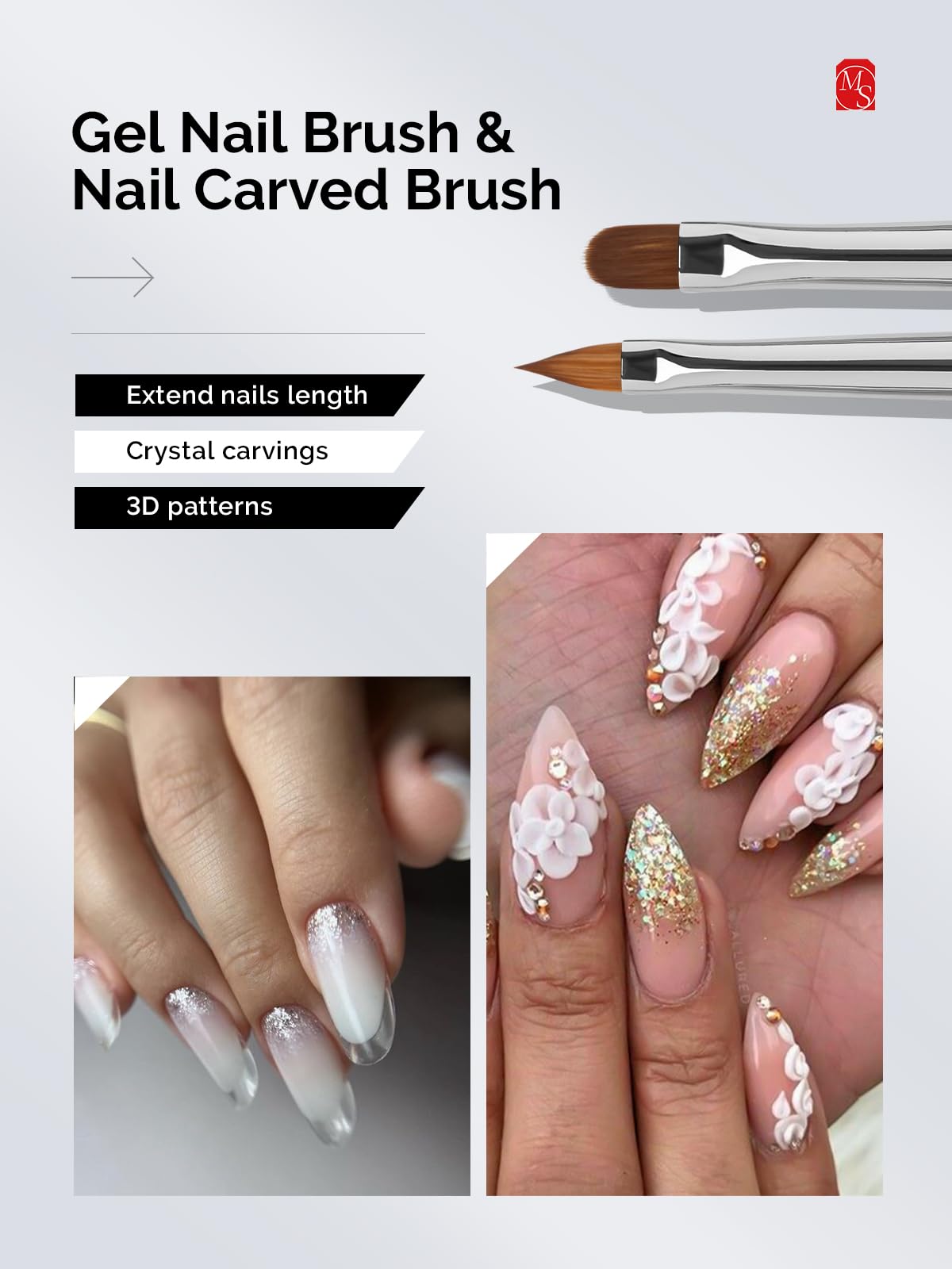 MelodySusie ergonomic handle; comfortable grip during detailed nail art.
