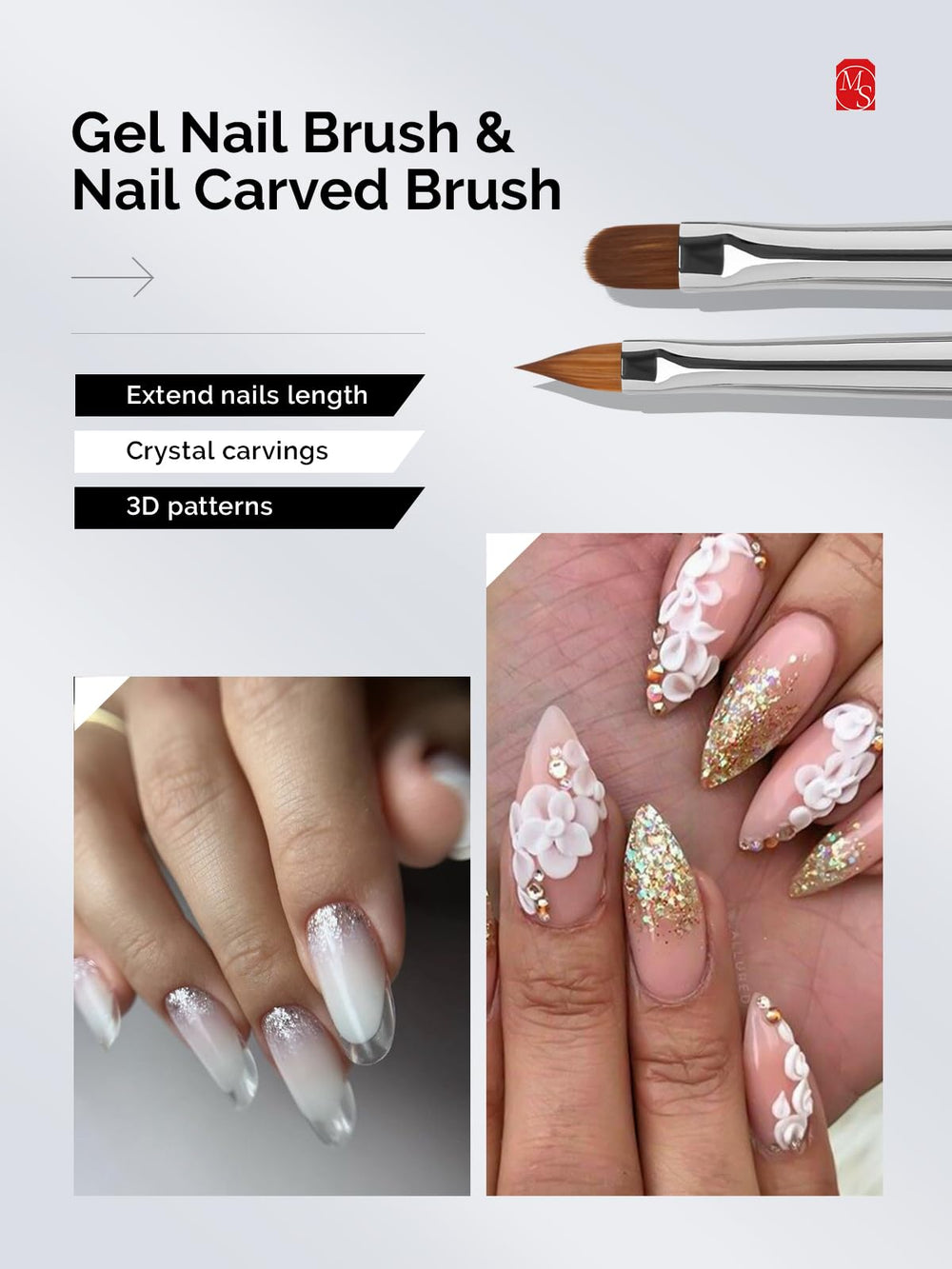 MelodySusie ergonomic handle; comfortable grip during detailed nail art.