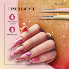 MelodySusie gel brush designed to work with extension gels for durable color.