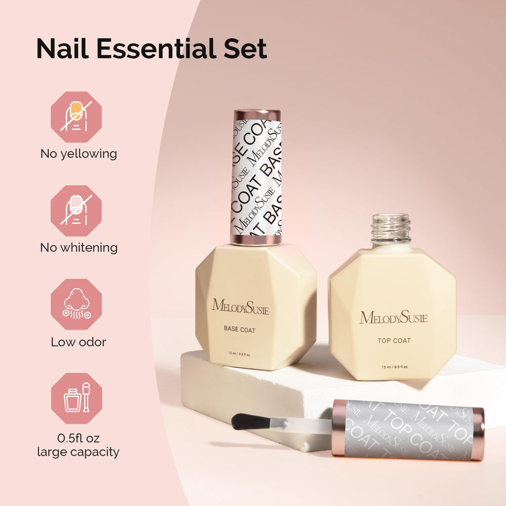 No-wipe glossy finish enhances nail art with a shiny seal.