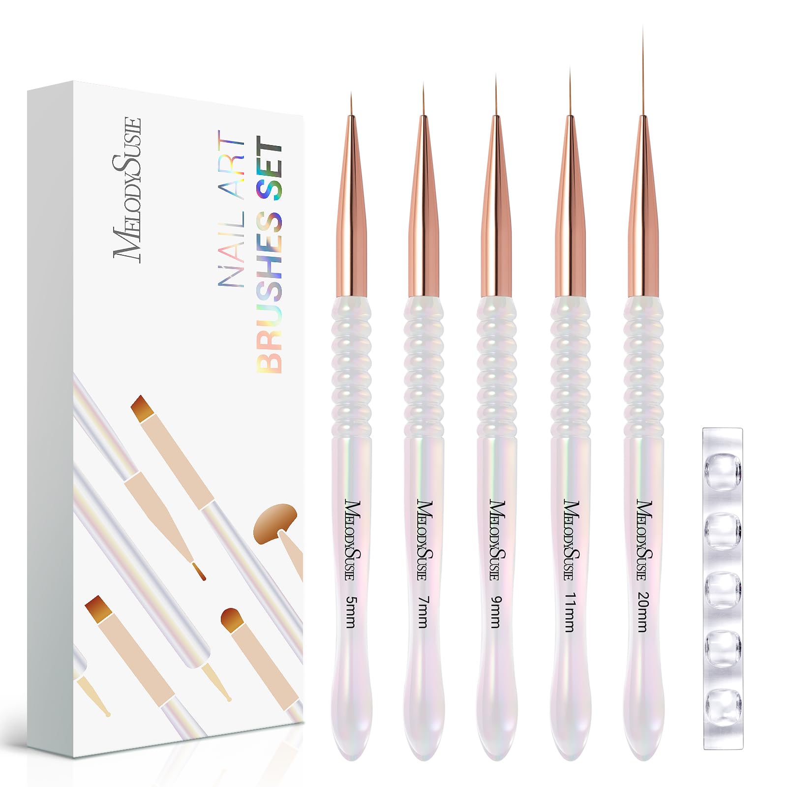 MelodySusie nail art liner brush 5mm for ultra-fine precision on tips.