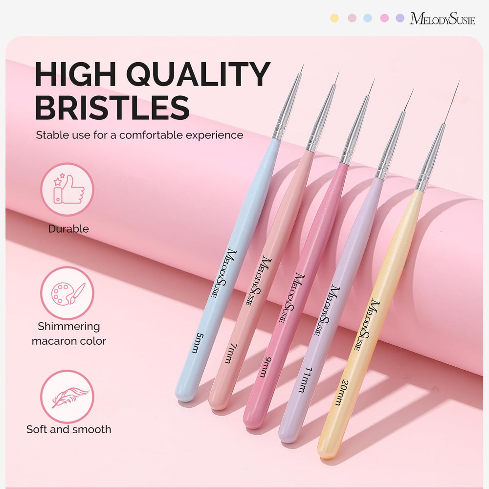 MelodySusie 7mm liner brush enables delicate curves and smooth patterns.