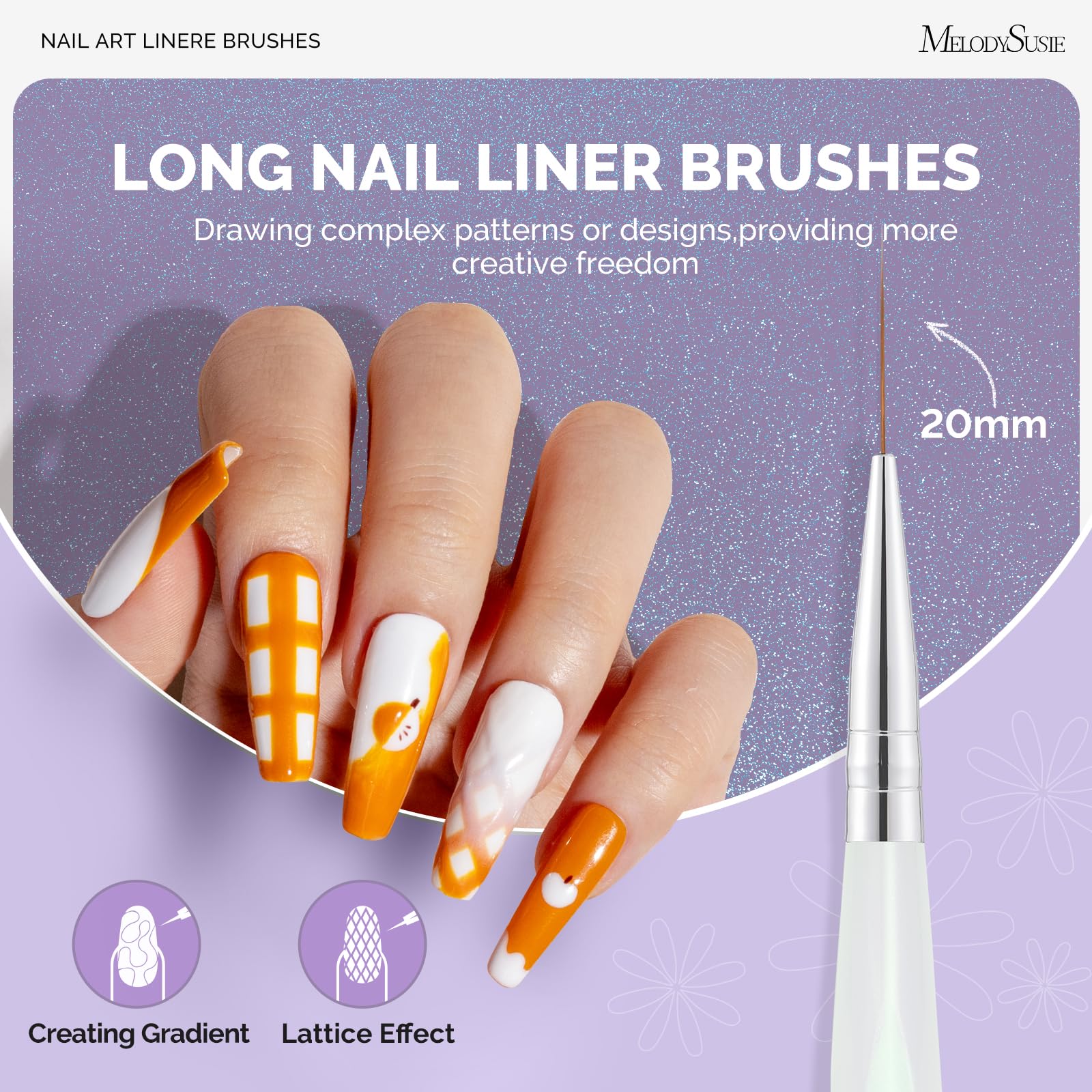 MelodySusie 9mm liner brush ideal for intricate patterns.