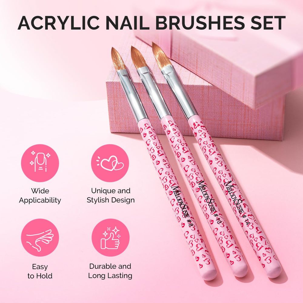 MelodySusie nail brush with reinforced metal tube for durable use