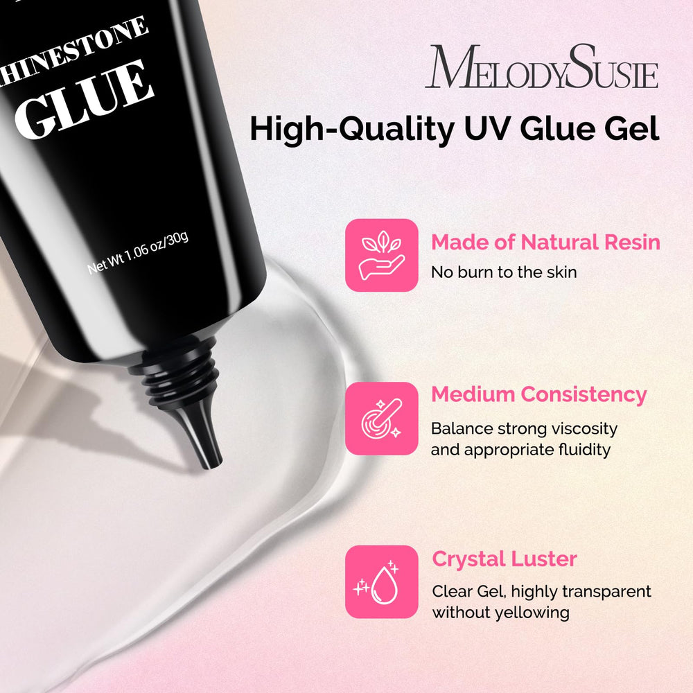 MelodySusie nail decor rhinestones glue for secure adhesion