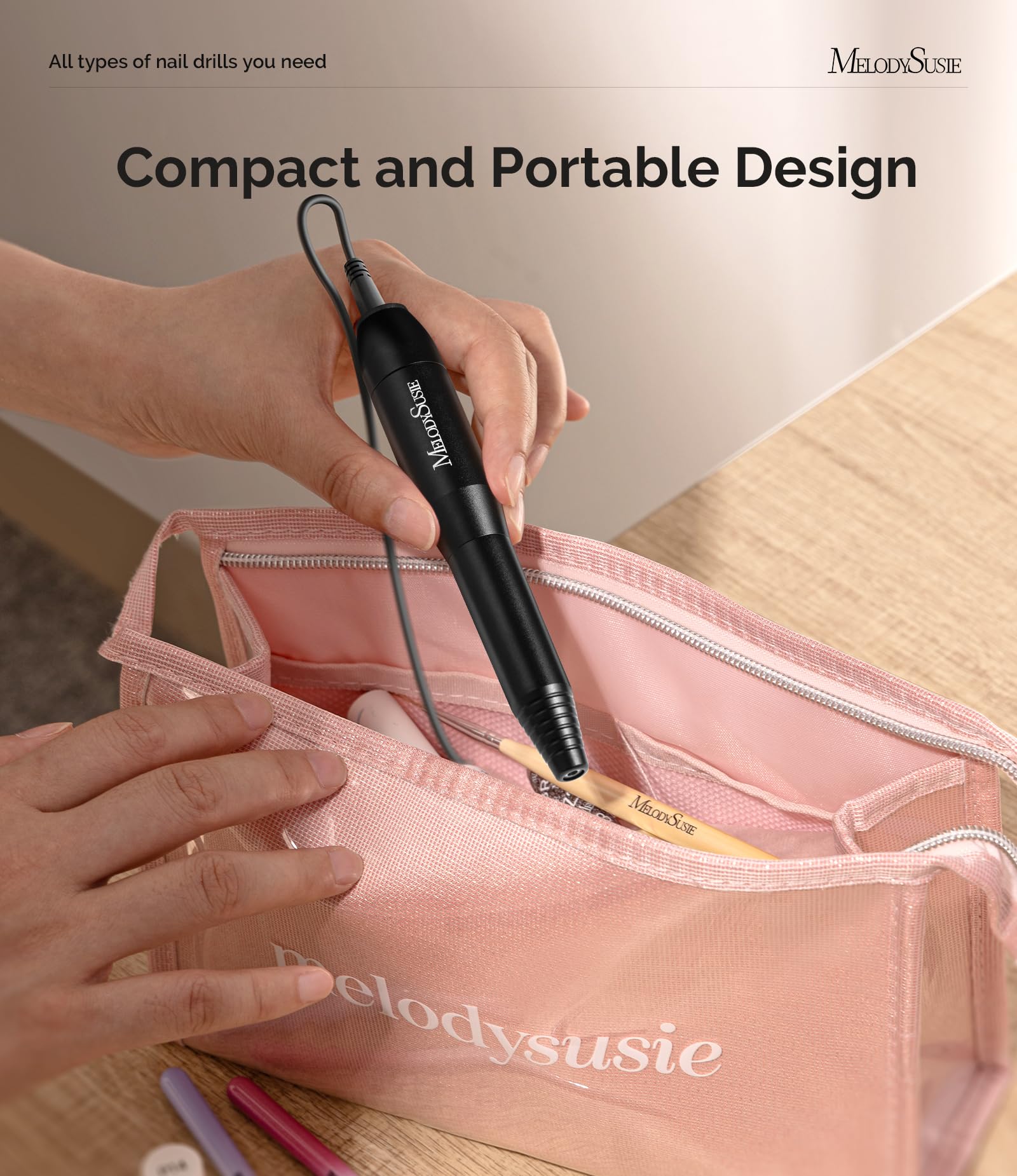 MelodySusie nail drill bits 3/32 inch for versatile shaping and filing.