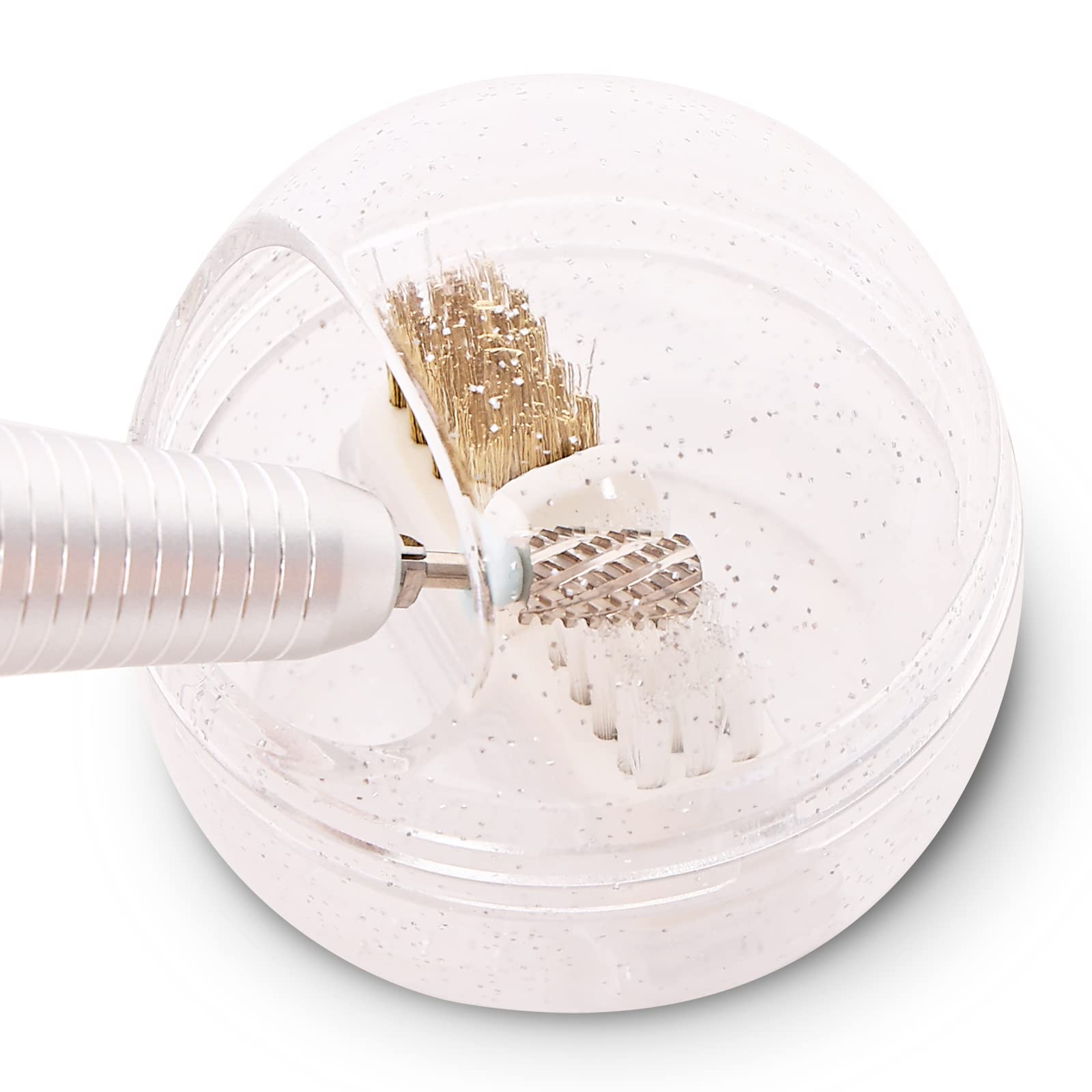 MelodySusie nail drill bits cleaner with base for easy, thorough cleaning