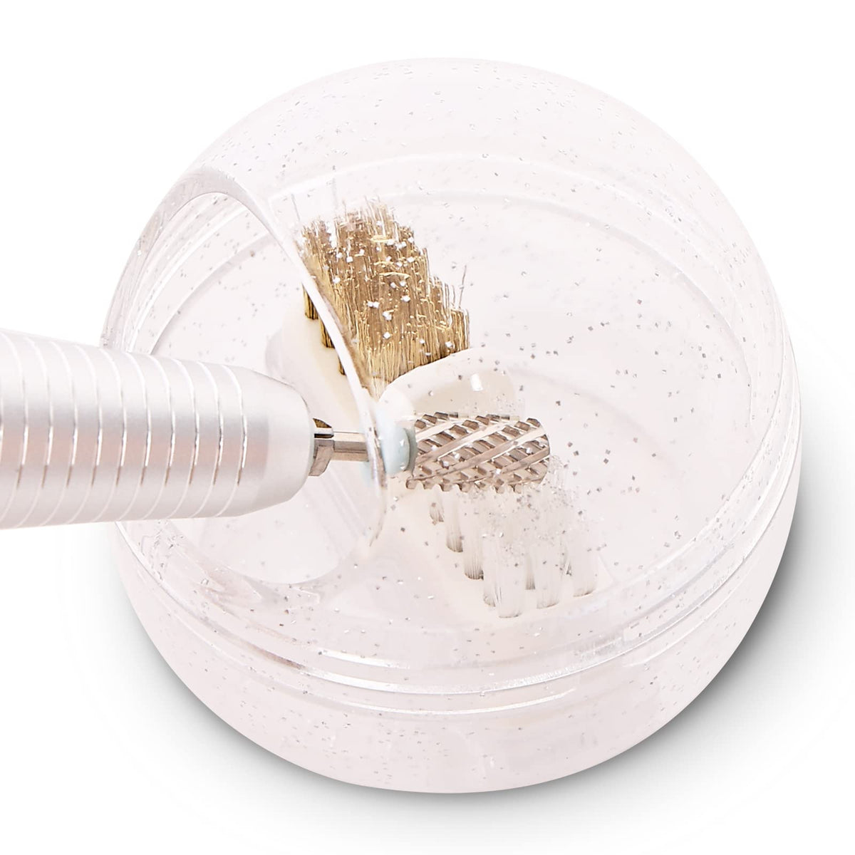MelodySusie nail drill bits cleaner with base for easy, thorough cleaning
