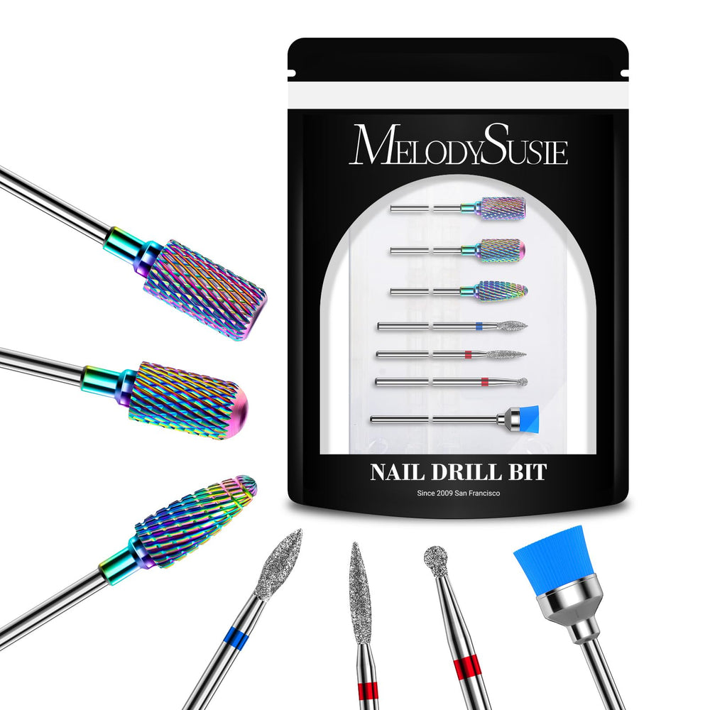 MelodySusie nail drill bits set front view for professional quality and precision