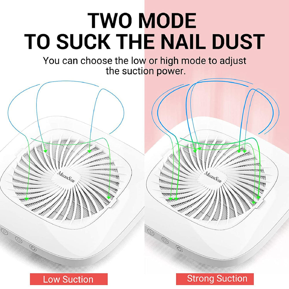 MelodySusie nail dust collector magnetic cover showcases quick filter access.