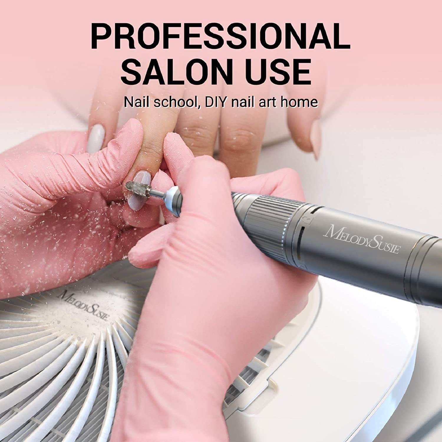 MelodySusie nail dust collector top panel with touch control for easy suction adjustment.