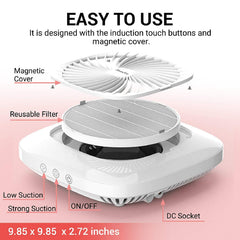 MelodySusie nail dust collector reusable filter highlights easy cleaning and ongoing cost efficiency.
