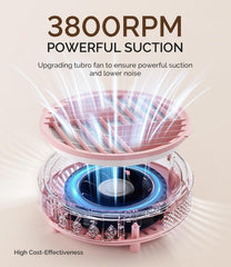 MelodySusie nail dust vacuum showing three suction modes for customization.