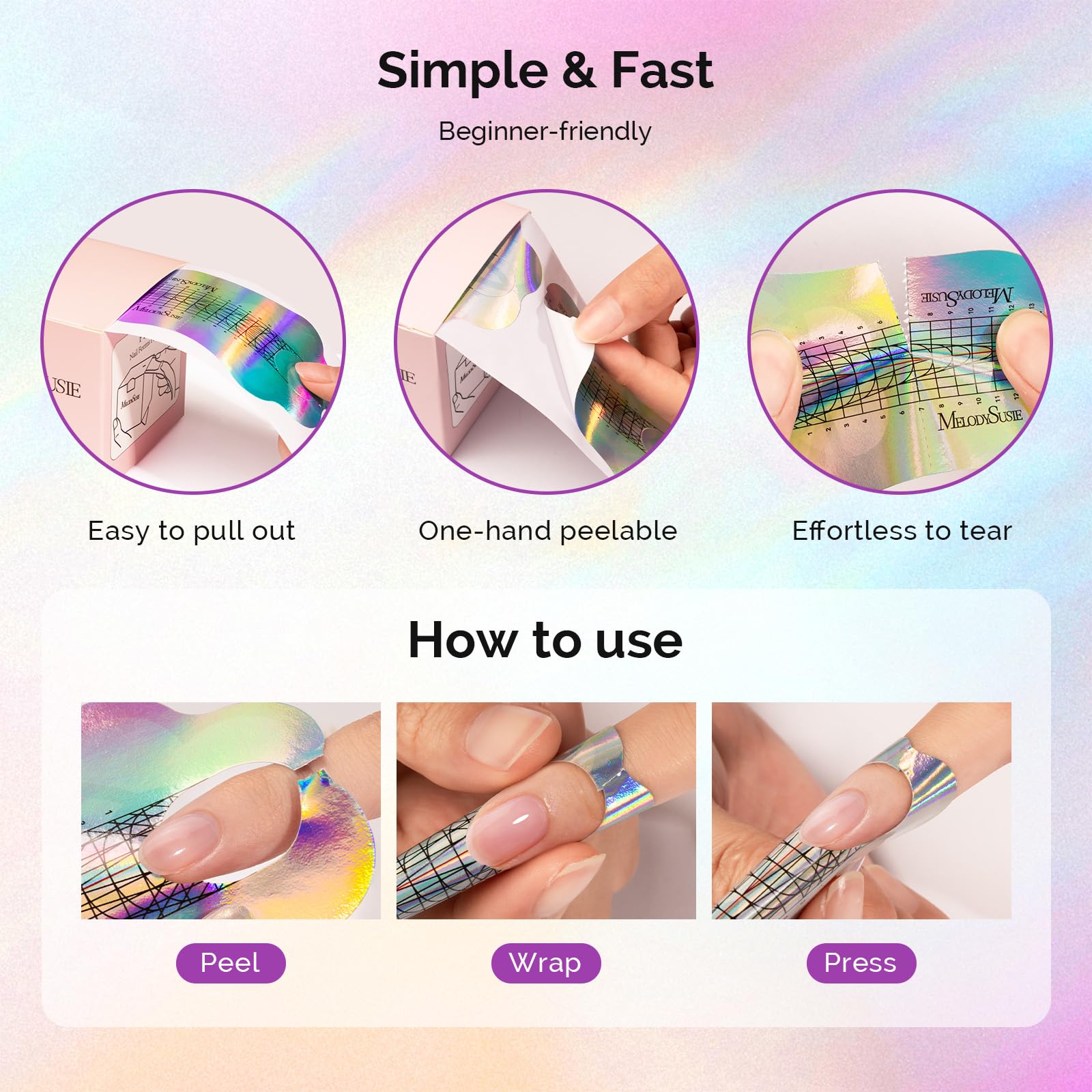 MelodySusie nail forms feature clear markings and red alignment lines for straight, precise manicures.