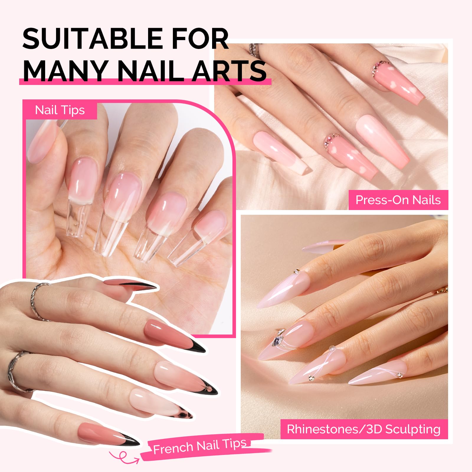 MelodySusie nail glue long-lasting hold supports 28+ day wear.