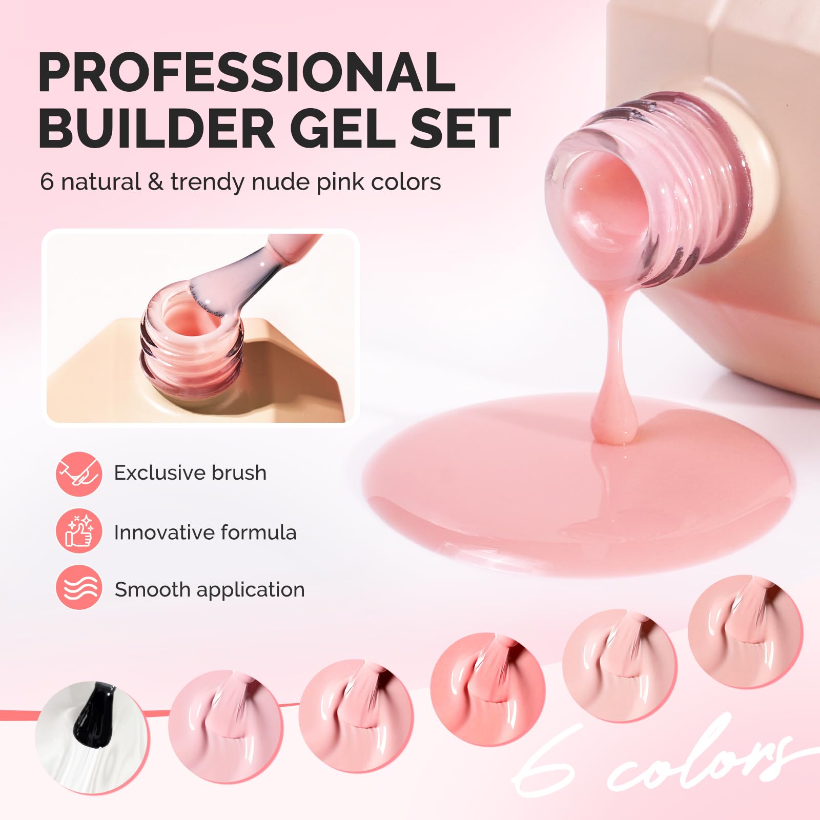 MelodySusie nude pink base 15ml bottles provide smooth, self-leveling color
