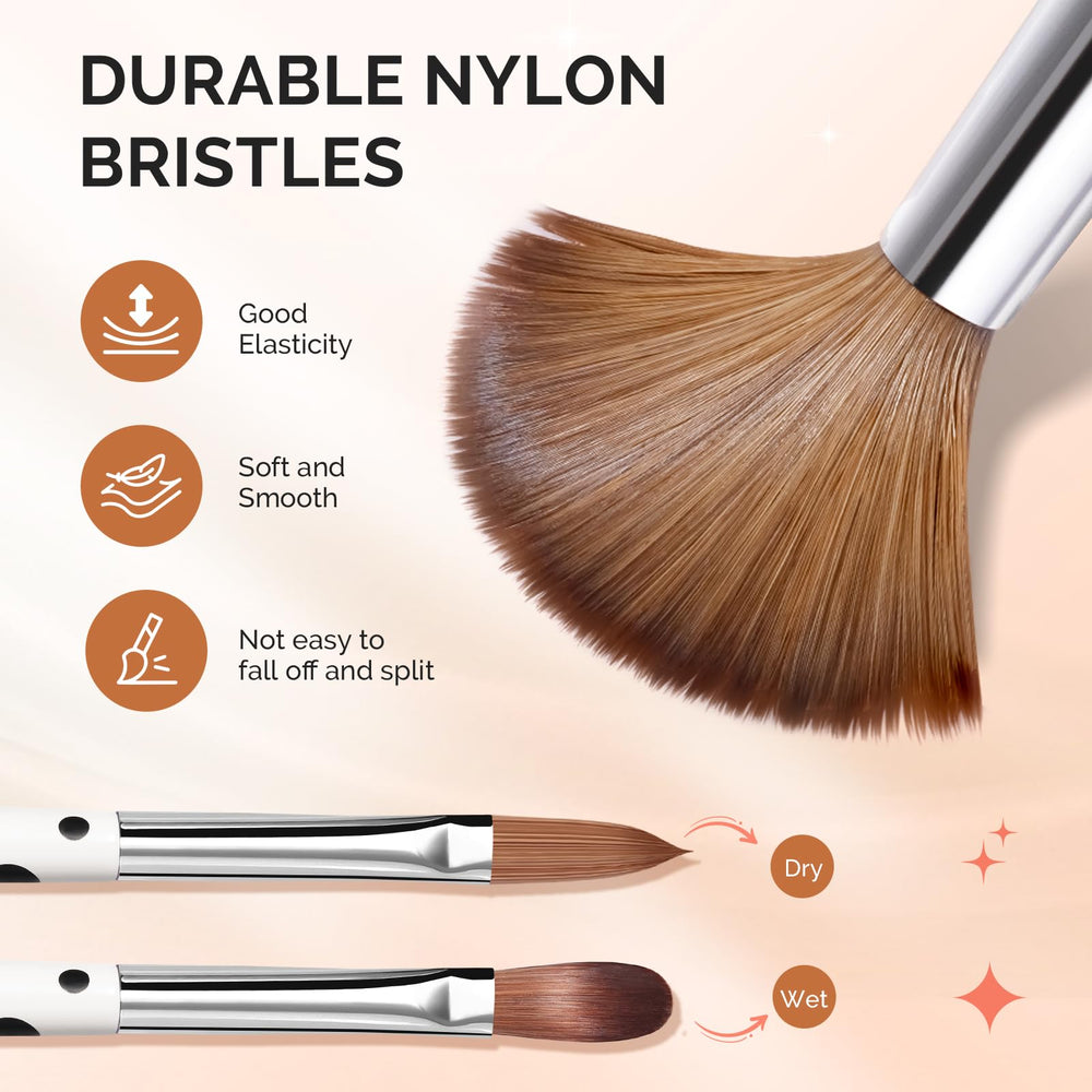 MelodySusie nylon bristles ensure strong powder pickup.