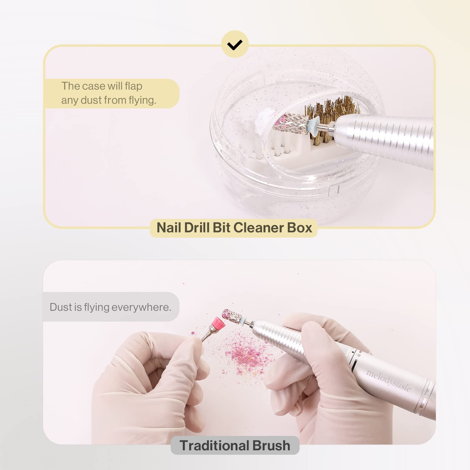 MelodySusie nylon brush for daily cleaning of nail drill bits