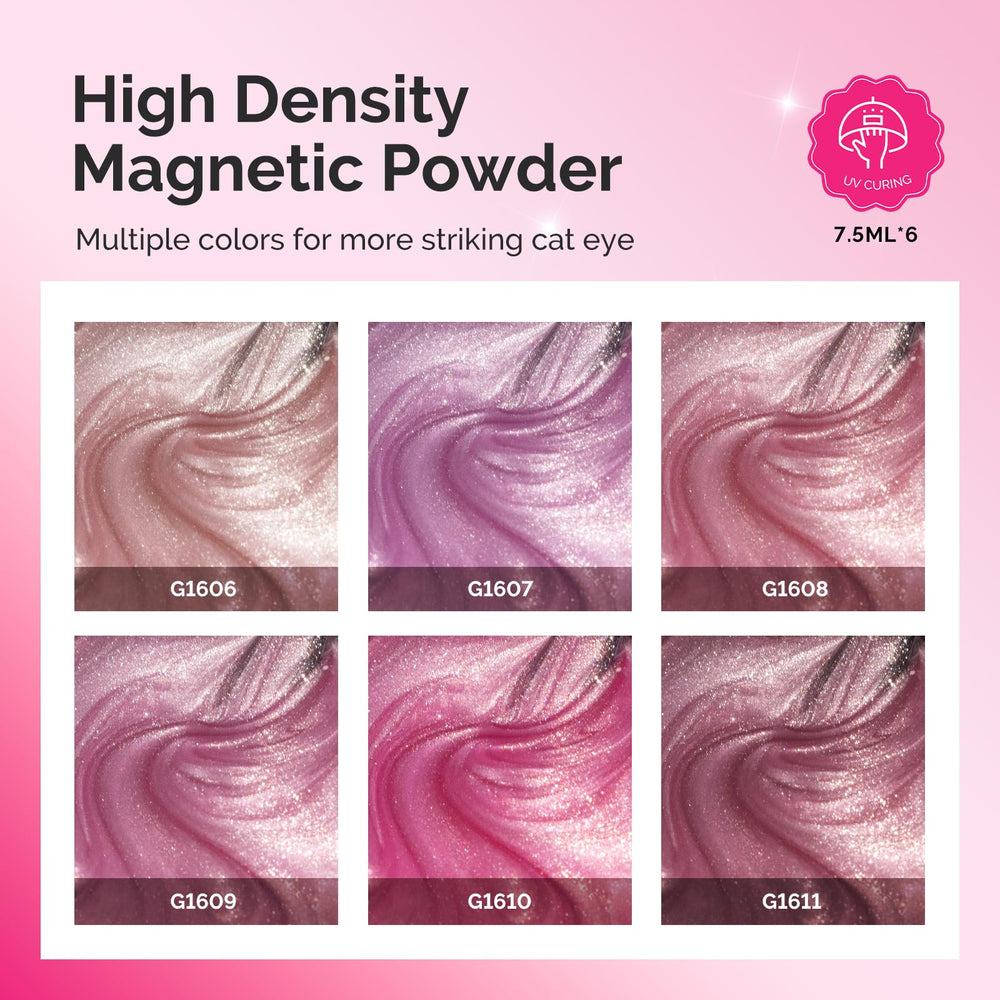 MelodySusie gel ojo de gato rosa con imán para variar la luz