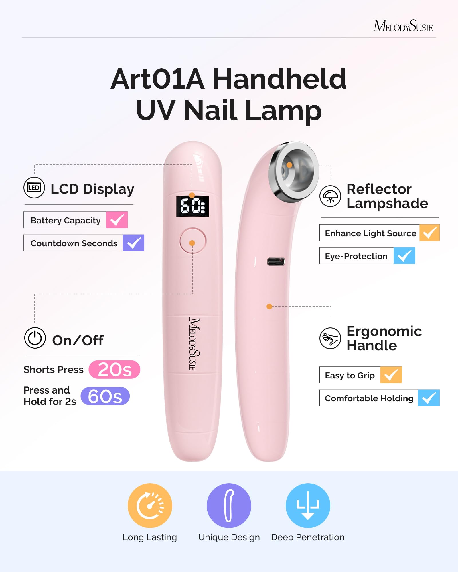 630mAh battery powers cordless use on MelodySusie P-ART01A