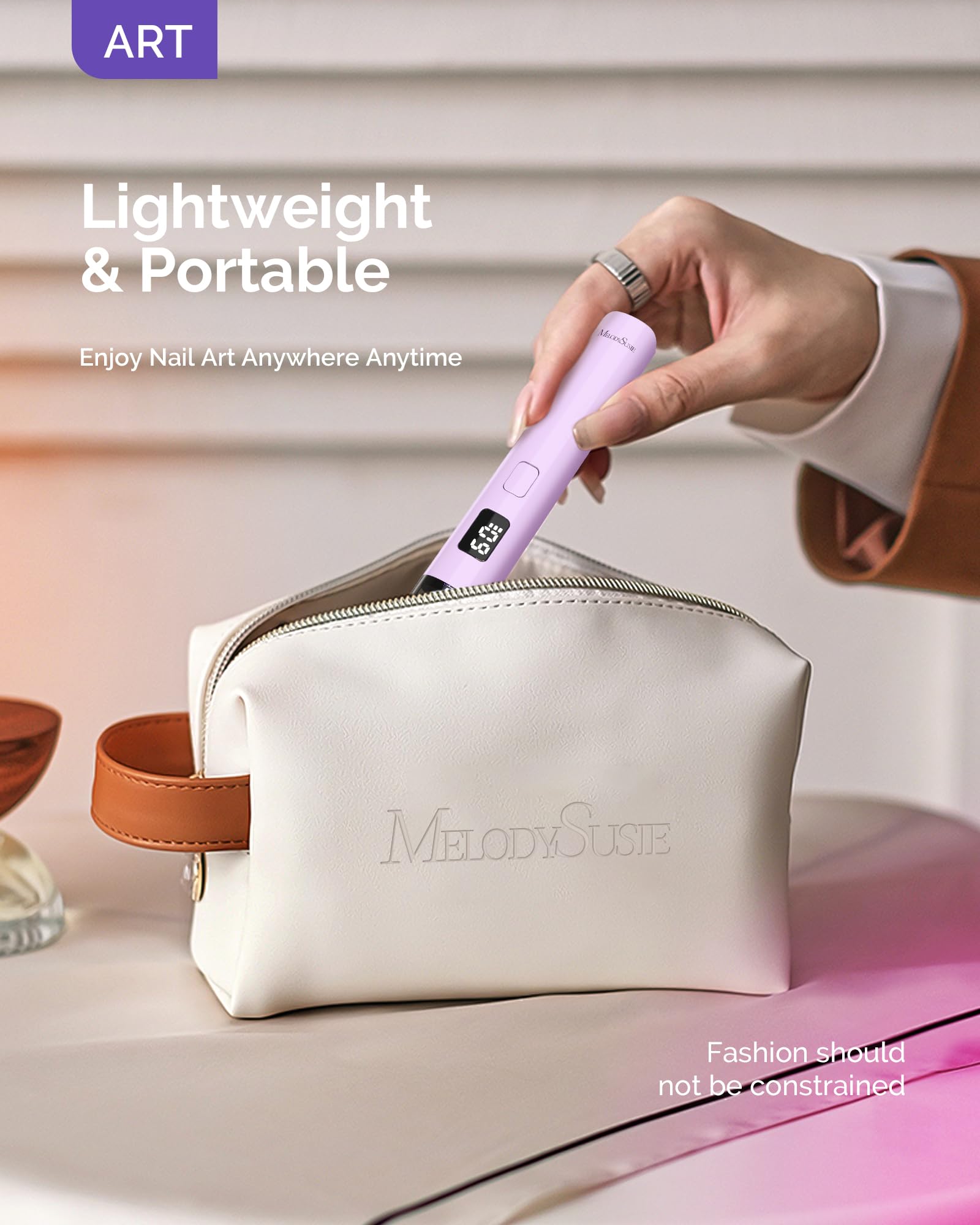 Rapid curing with MelodySusie P-ART01R, 3–5 second gel cures visible