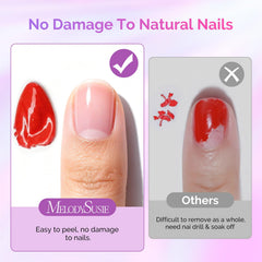 MelodySusie peel-off base coat swatches for versatile nail art testing.
