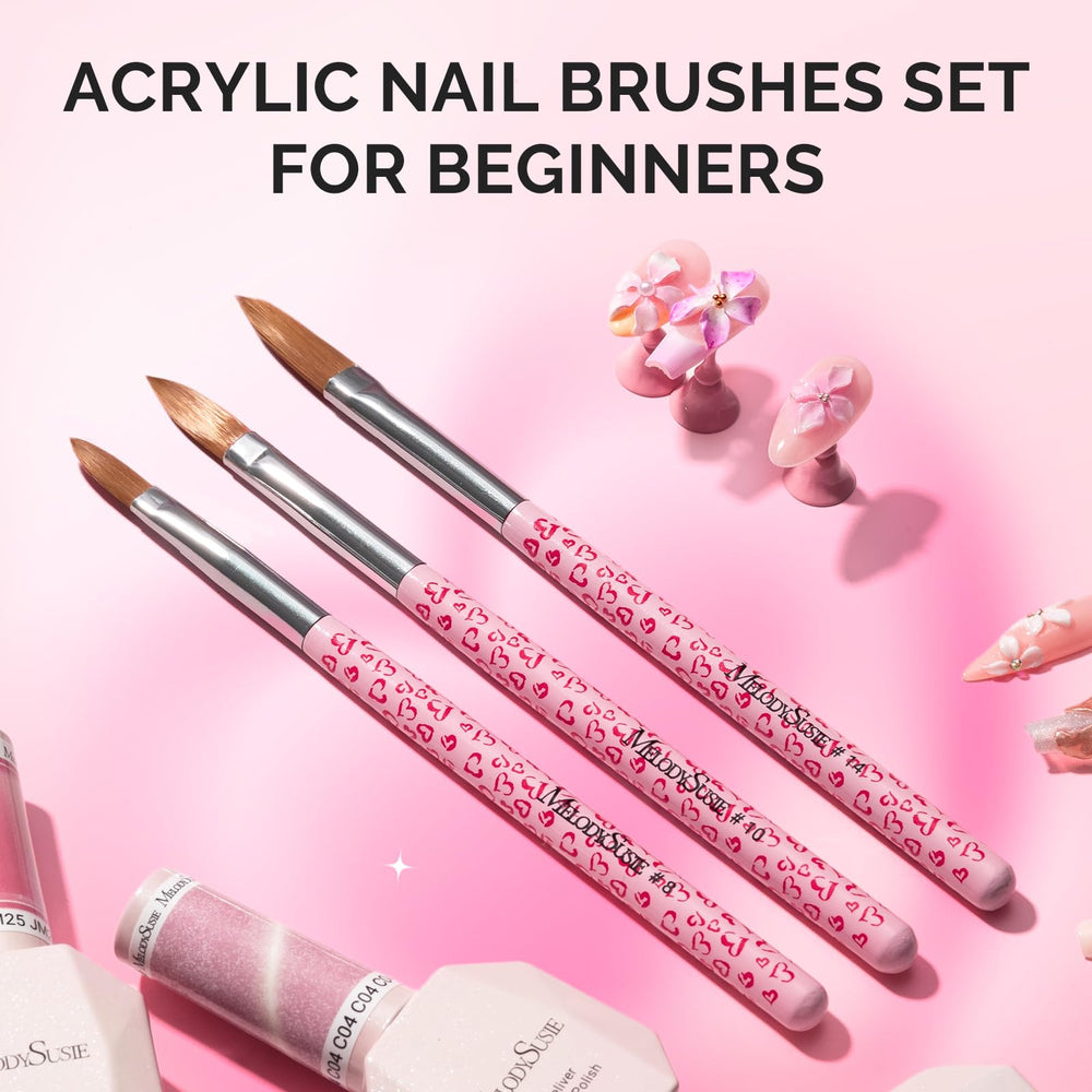 MelodySusie pink nail brush set adds stylish precision to workflows