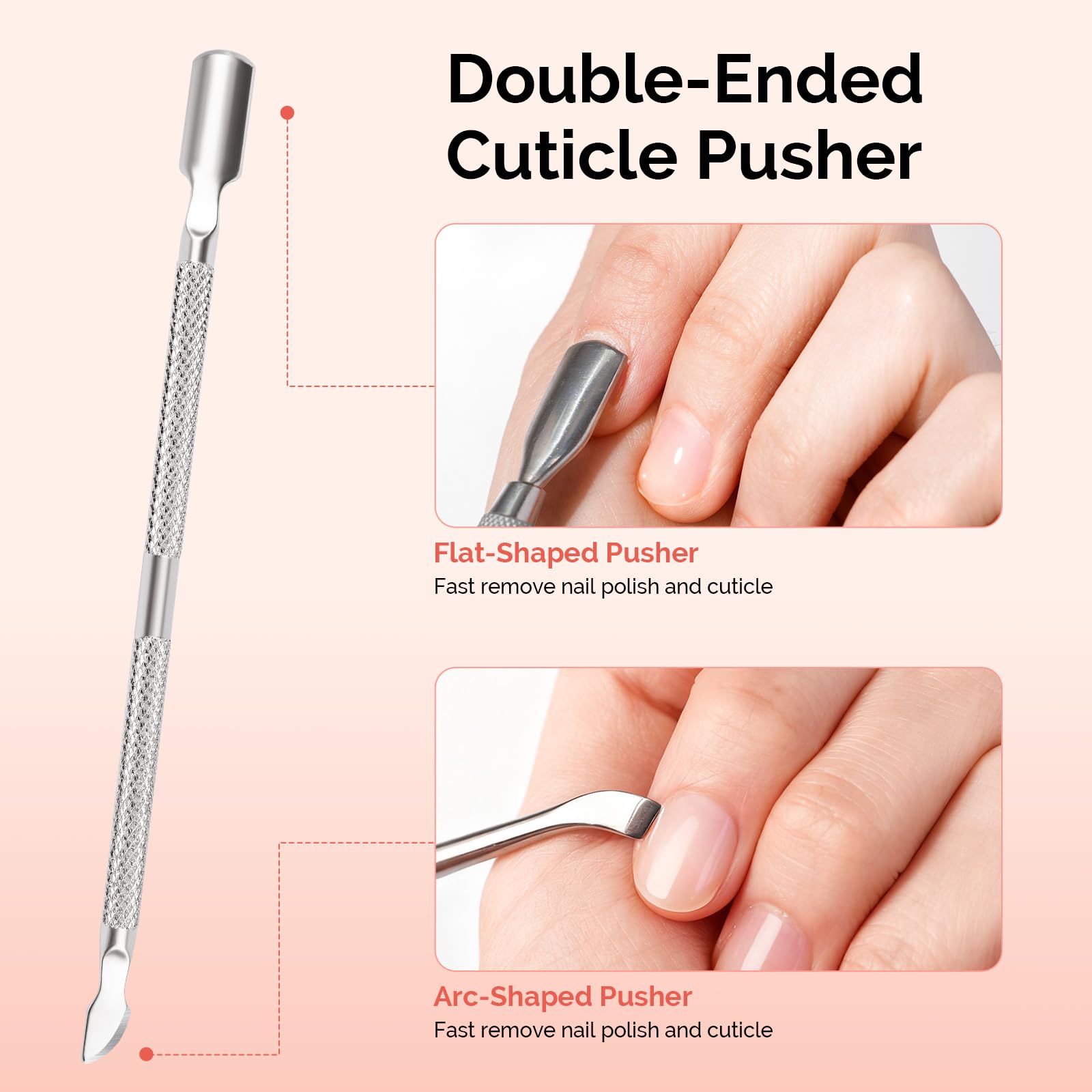 Polishing file smooths the nail surface for a refined finish.