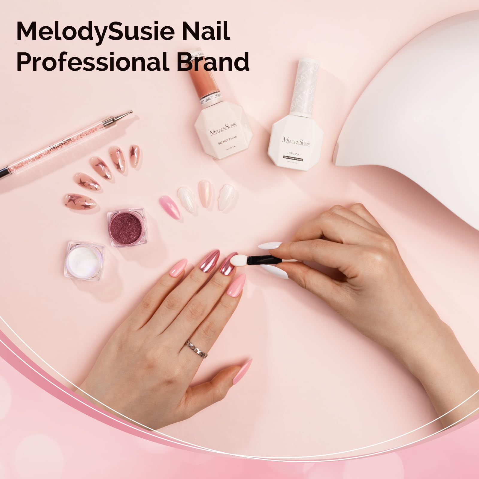 MelodySusie polvo uñas brillo rojo para efecto vibrante
