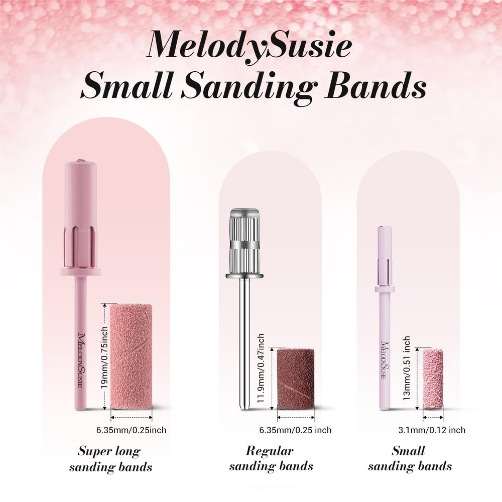 MelodySusie small sanding bands for shaping near cuticle.