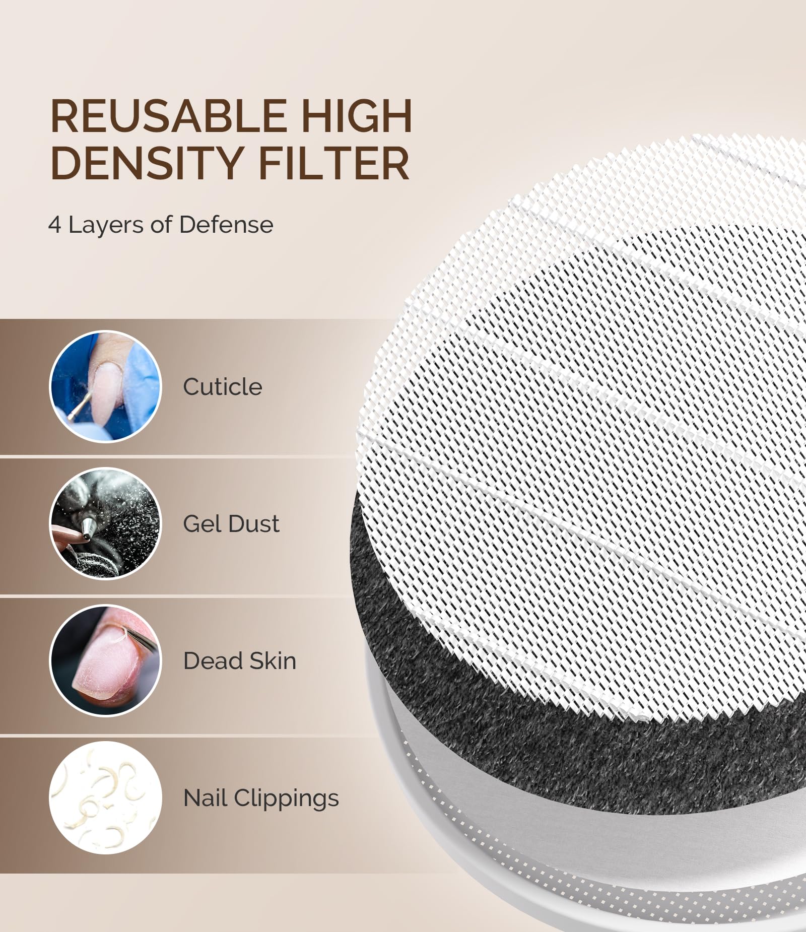 MelodySusie nail dust collector operates quietly for comfortable sessions.