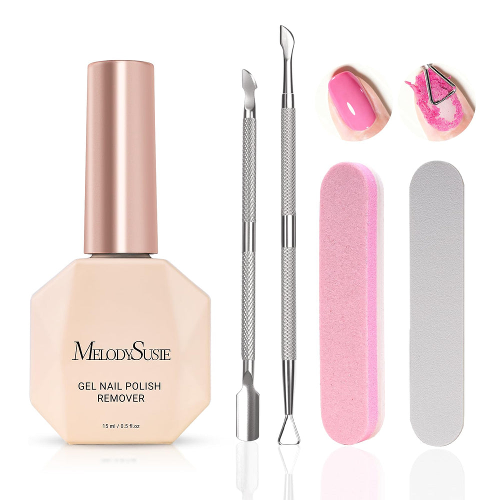 MelodySusie removedor de gel para esmalte, kit 15 ml, facilita una retirada rápida