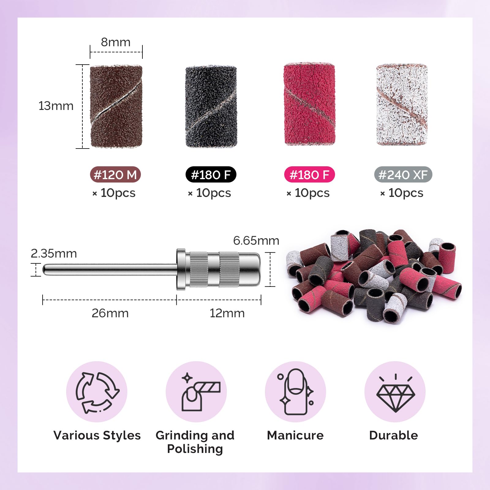 MelodySusie safety bits pack supports precise cuticle care.