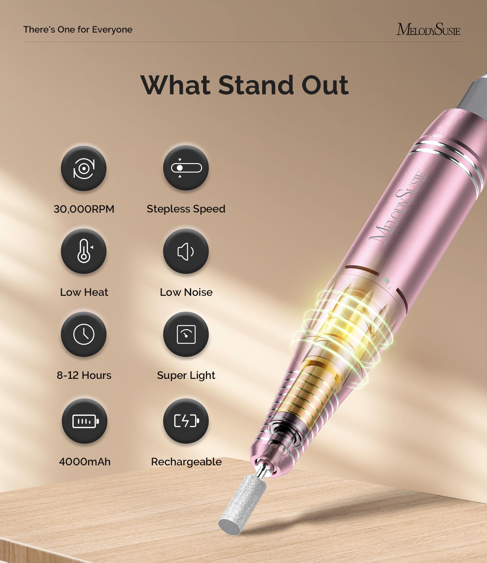 MelodySusie SC300F cordless design shown for portable nail work