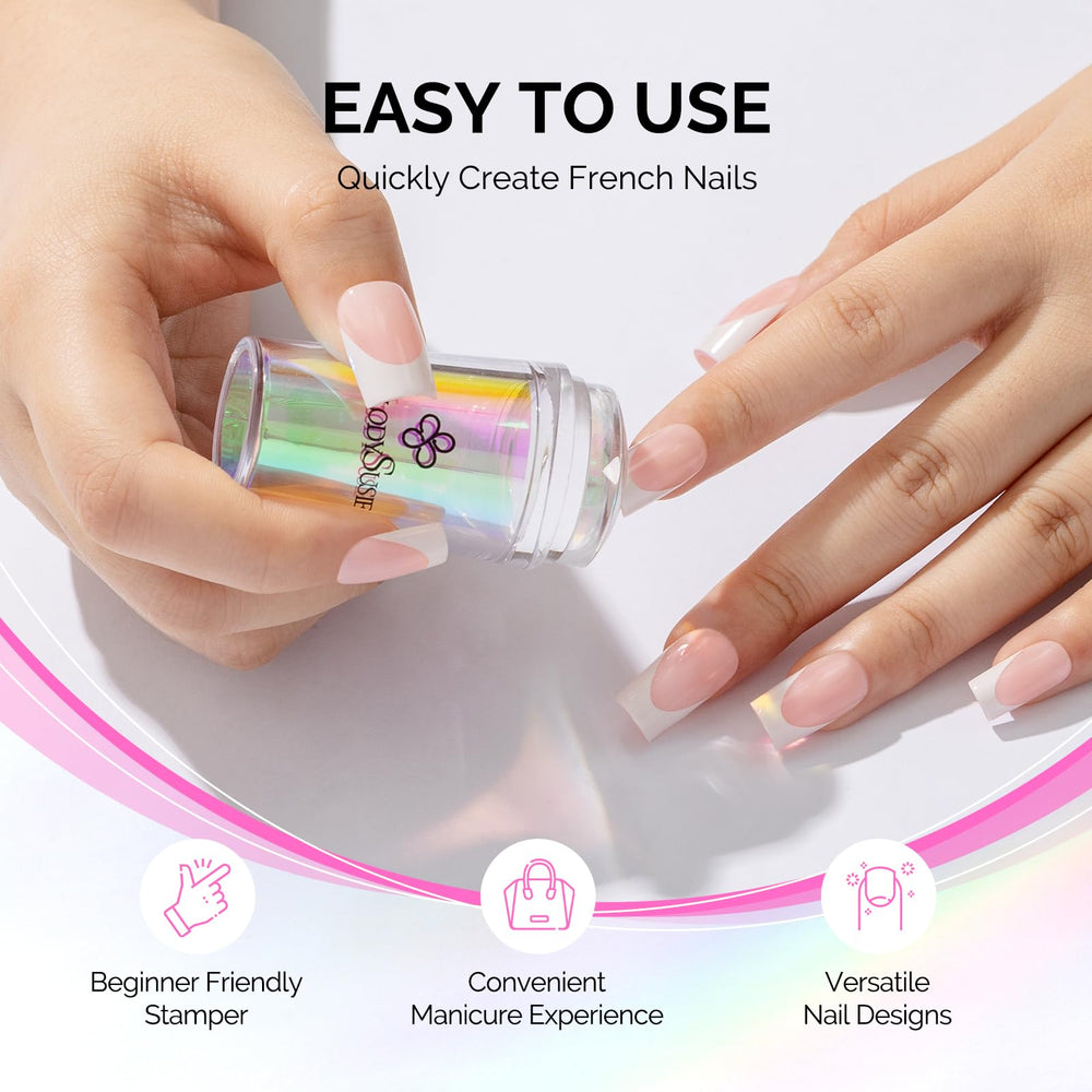 MelodySusie short stamp Aurora provides compact grip for quick nail art.